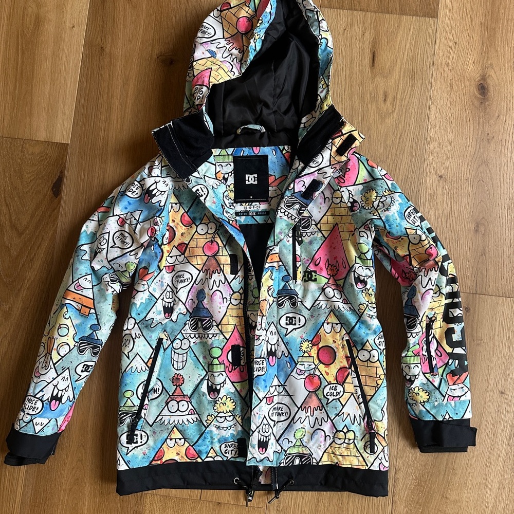 Boys DC Multicolor Graphic Hoodie Snowboard jacket- size 10